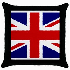 Union Jack Watercolor Drawing Art Throw Pillow Case (black) by picsaspassion