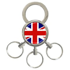 Union Jack Watercolor Drawing Art 3-ring Key Chains by picsaspassion