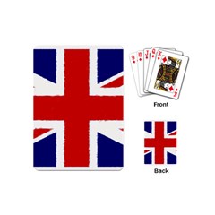 Union Jack Watercolor Drawing Art Playing Cards (mini)  by picsaspassion