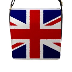 Union Jack Watercolor Drawing Art Flap Messenger Bag (l)  by picsaspassion