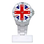 Union Jack watercolor drawing art Plastic Nurses Watch Front