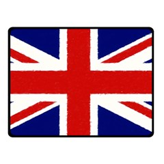 Union Jack Watercolor Drawing Art Double Sided Fleece Blanket (small)  by picsaspassion