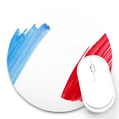 France Flag, Banner Watercolor Painting Art Round Mousepads by picsaspassion