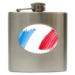 France Flag, Banner Watercolor Painting Art Hip Flask (6 Oz) by picsaspassion