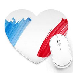 France Flag, Banner Watercolor Painting Art Heart Mousepads by picsaspassion