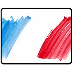 France Flag, Banner Watercolor Painting Art Double Sided Fleece Blanket (medium)  by picsaspassion