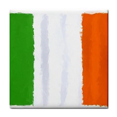 Flag Ireland, Banner Watercolor Painting Art Tile Coasters by picsaspassion