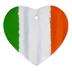 Flag Ireland, Banner Watercolor Painting Art Ornament (heart) by picsaspassion