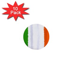 Flag Ireland, Banner Watercolor Painting Art 1  Mini Buttons (10 Pack)  by picsaspassion