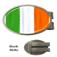 Flag Ireland, Banner Watercolor Painting Art Money Clips (oval)  by picsaspassion