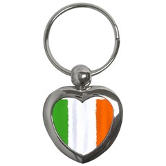 Flag Ireland, Banner Watercolor Painting Art Key Chains (heart)  by picsaspassion