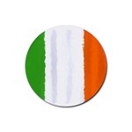 Flag Ireland, banner watercolor painting art Rubber Coaster (Round)  Front