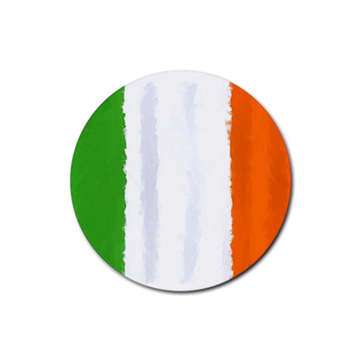 Flag Ireland, banner watercolor painting art Rubber Coaster (Round) 