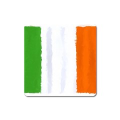 Flag Ireland, Banner Watercolor Painting Art Square Magnet by picsaspassion