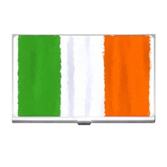 Flag Ireland, Banner Watercolor Painting Art Business Card Holders by picsaspassion