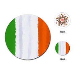 Flag Ireland, Banner Watercolor Painting Art Playing Cards (round)  by picsaspassion