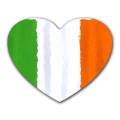 Flag Ireland, Banner Watercolor Painting Art Heart Mousepads by picsaspassion