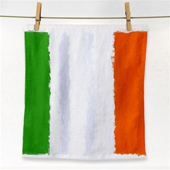 Flag Ireland, Banner Watercolor Painting Art Face Towel by picsaspassion