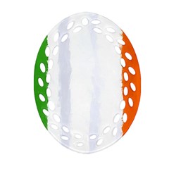 Flag Ireland, Banner Watercolor Painting Art Oval Filigree Ornament (two Sides) by picsaspassion