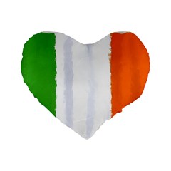 Flag Ireland, Banner Watercolor Painting Art Standard 16  Premium Heart Shape Cushions by picsaspassion