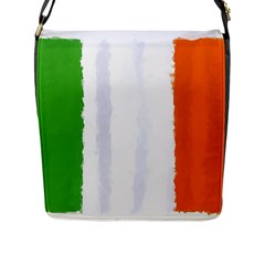 Flag Ireland, Banner Watercolor Painting Art Flap Messenger Bag (l)  by picsaspassion