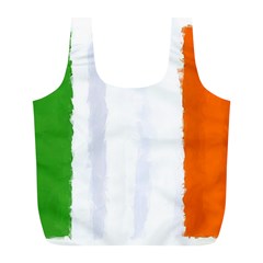 Flag Ireland, Banner Watercolor Painting Art Full Print Recycle Bags (l)  by picsaspassion