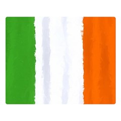 Flag Ireland, Banner Watercolor Painting Art Double Sided Flano Blanket (large)  by picsaspassion