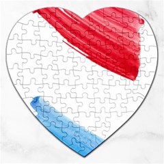 Tricolor Banner Watercolor Painting Art Jigsaw Puzzle (heart) by picsaspassion