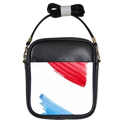 Tricolor Banner Watercolor Painting Art Girls Sling Bags by picsaspassion