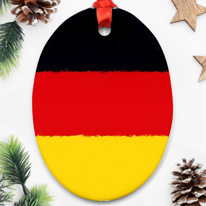 German flag, banner Deutschland, watercolor painting art Ornament (Oval)