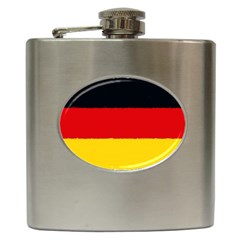 German Flag, Banner Deutschland, Watercolor Painting Art Hip Flask (6 Oz) by picsaspassion