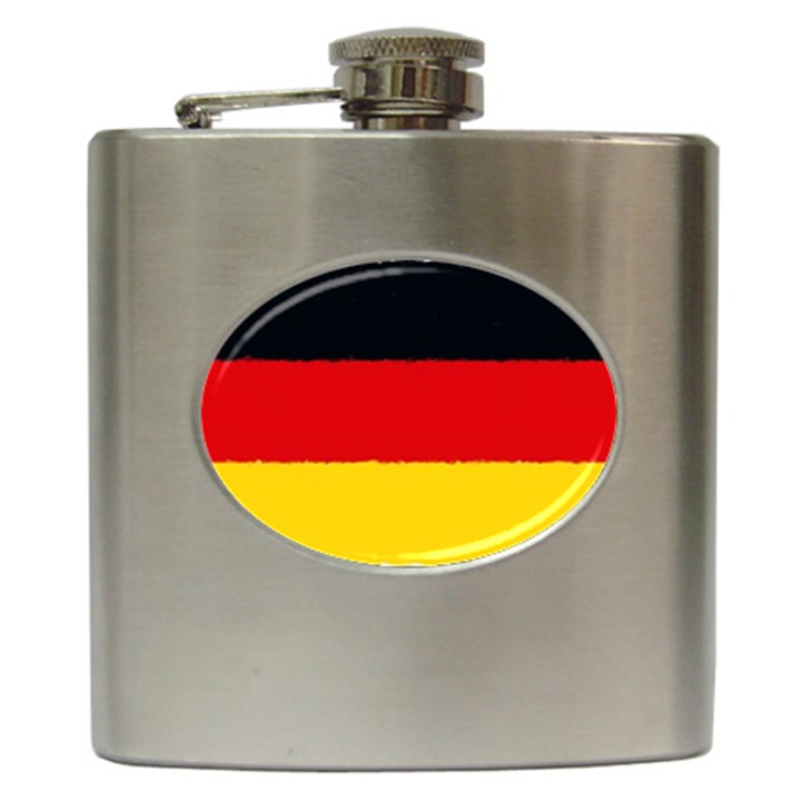 German flag, banner Deutschland, watercolor painting art Hip Flask (6 oz)