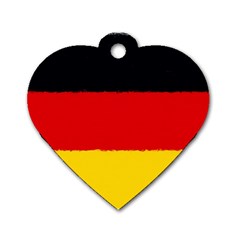 German flag, banner Deutschland, watercolor painting art Dog Tag Heart (Two Sides)