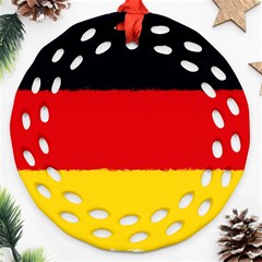 German flag, banner Deutschland, watercolor painting art Round Filigree Ornament (Two Sides)