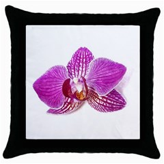 Lilac Phalaenopsis Aquarel  watercolor art painting Throw Pillow Case (Black)