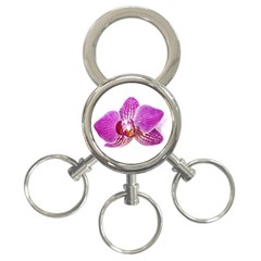 Lilac Phalaenopsis Aquarel  watercolor art painting 3-Ring Key Chains