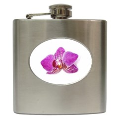 Lilac Phalaenopsis Aquarel  watercolor art painting Hip Flask (6 oz)