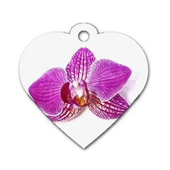 Lilac Phalaenopsis Aquarel  watercolor art painting Dog Tag Heart (One Side)