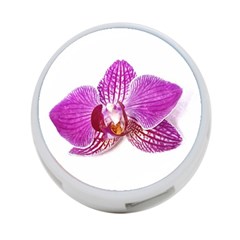 Lilac Phalaenopsis Aquarel  watercolor art painting 4-Port USB Hub (One Side)