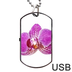 Lilac Phalaenopsis Aquarel  watercolor art painting Dog Tag USB Flash (One Side)