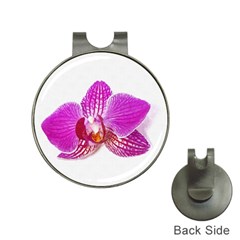 Lilac Phalaenopsis Flower, Floral Oil Painting Art Hat Clips With Golf Markers by picsaspassion