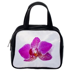 Lilac Phalaenopsis Flower, Floral Oil Painting Art Classic Handbags (one Side) by picsaspassion