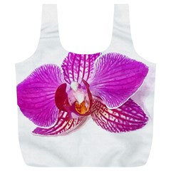 Lilac Phalaenopsis Flower, Floral Oil Painting Art Full Print Recycle Bags (l)  by picsaspassion