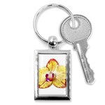 Yellow Phalaenopsis flower, floral Aquarel watercolor painting art Key Chains (Rectangle)  Front