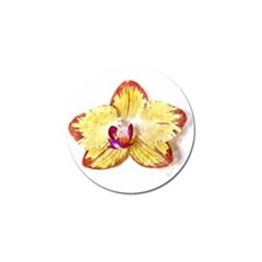 Yellow Phalaenopsis Flower, Floral Aquarel Watercolor Painting Art Golf Ball Marker by picsaspassion