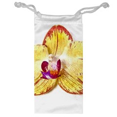 Yellow Phalaenopsis Flower, Floral Aquarel Watercolor Painting Art Jewelry Bag by picsaspassion