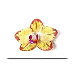 Yellow Phalaenopsis Flower, Floral Aquarel Watercolor Painting Art Plate Mats by picsaspassion