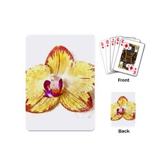 Yellow Phalaenopsis Flower, Floral Aquarel Watercolor Painting Art Playing Cards (mini)  by picsaspassion