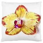 Yellow Phalaenopsis flower, floral Aquarel watercolor painting art Large Cushion Case (Two Sides) Front