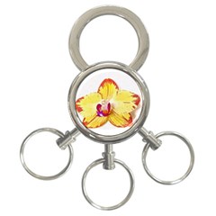 Phalaenopsis Yellow Flower, Floral Oil Painting Art 3-ring Key Chains by picsaspassion